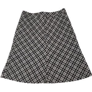 Ann Taylor Loft Classic A-Line Herringbone Wool Blend Skirt Lined 6P